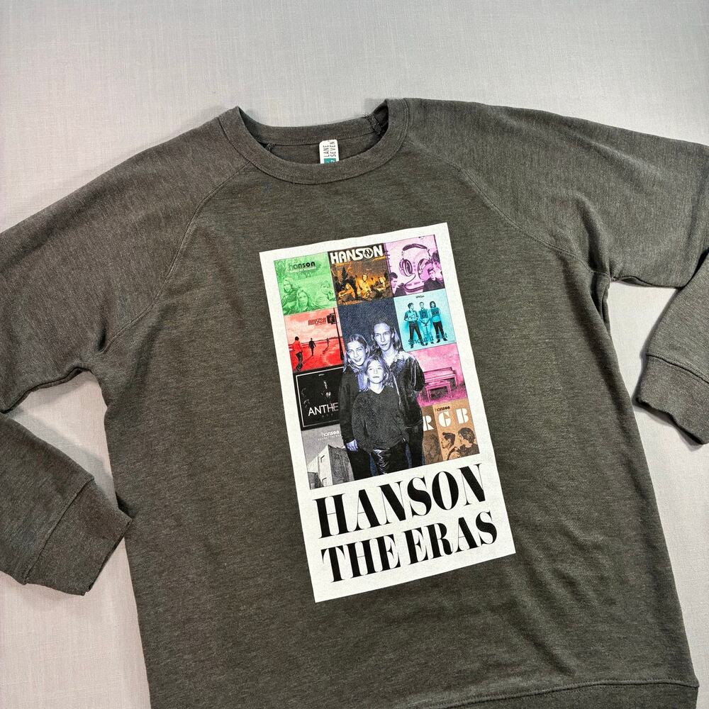 Hanson The Eras Graphic Crewneck Sweatshirt Gray Women’s XL Band Music